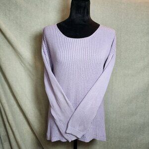 Chico's Women's Sz 0 Lavender Long Sleeve Pullover Tight Knit Cozy Casual